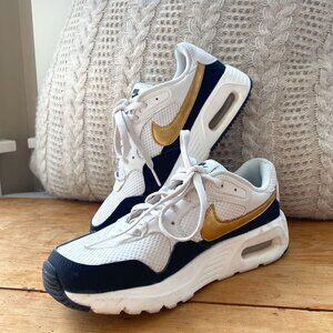 Women's Nike Air Max SC Sneakers White and Black with Gold Swoosh